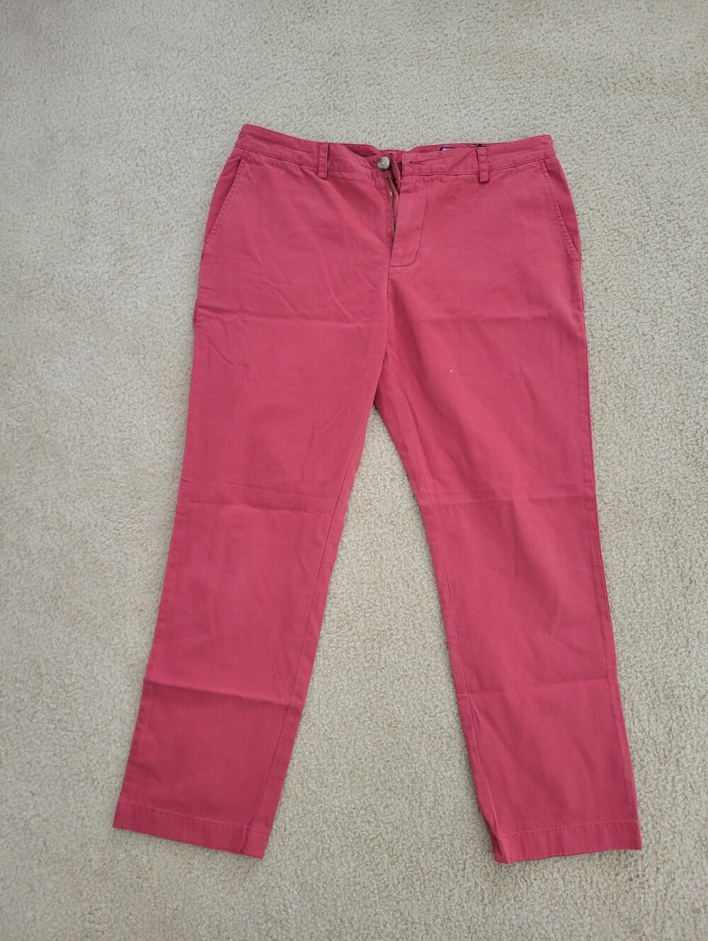 Vineyard Vines Men's Pants 36x30 Nantucket Red Pink Chino Flat Front Preppy